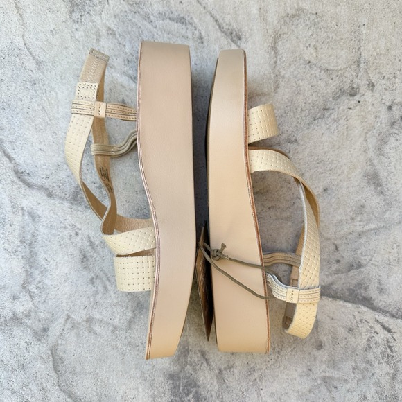 OluKai Onohi Strappy Platform Sandal Warm Beige‎ Leather Size 9 NWOT - Picture 6 of 11